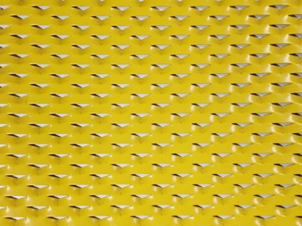 Yellow triangle decorative expanded metal sheet