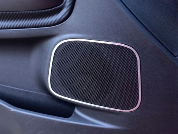 Expanded metal serves as the automobile speaker grill.